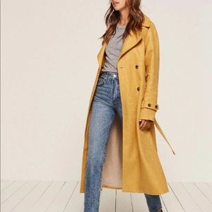 Reformation Linen trench coat in Sunflower